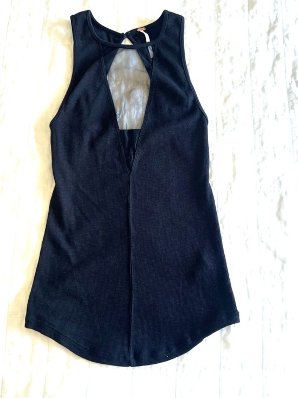 Black Sleeveless V-Neck Mesh Inset Tank Top